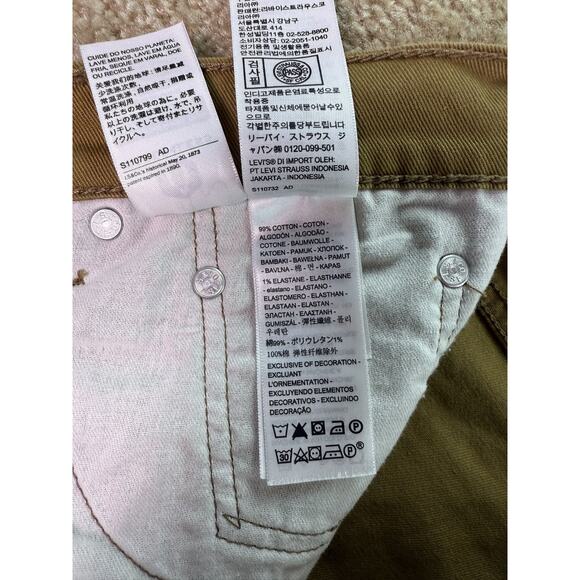 Levi's 513 Jeans Mens 31 x 30 Slim Fit Straight Leg Beige Brown Denim Pants C518 - Picture 8 of 14